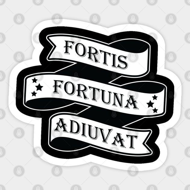 Fortis Fortuna Adiuvat (Fortune Favors the Brave) Sticker by Merch House